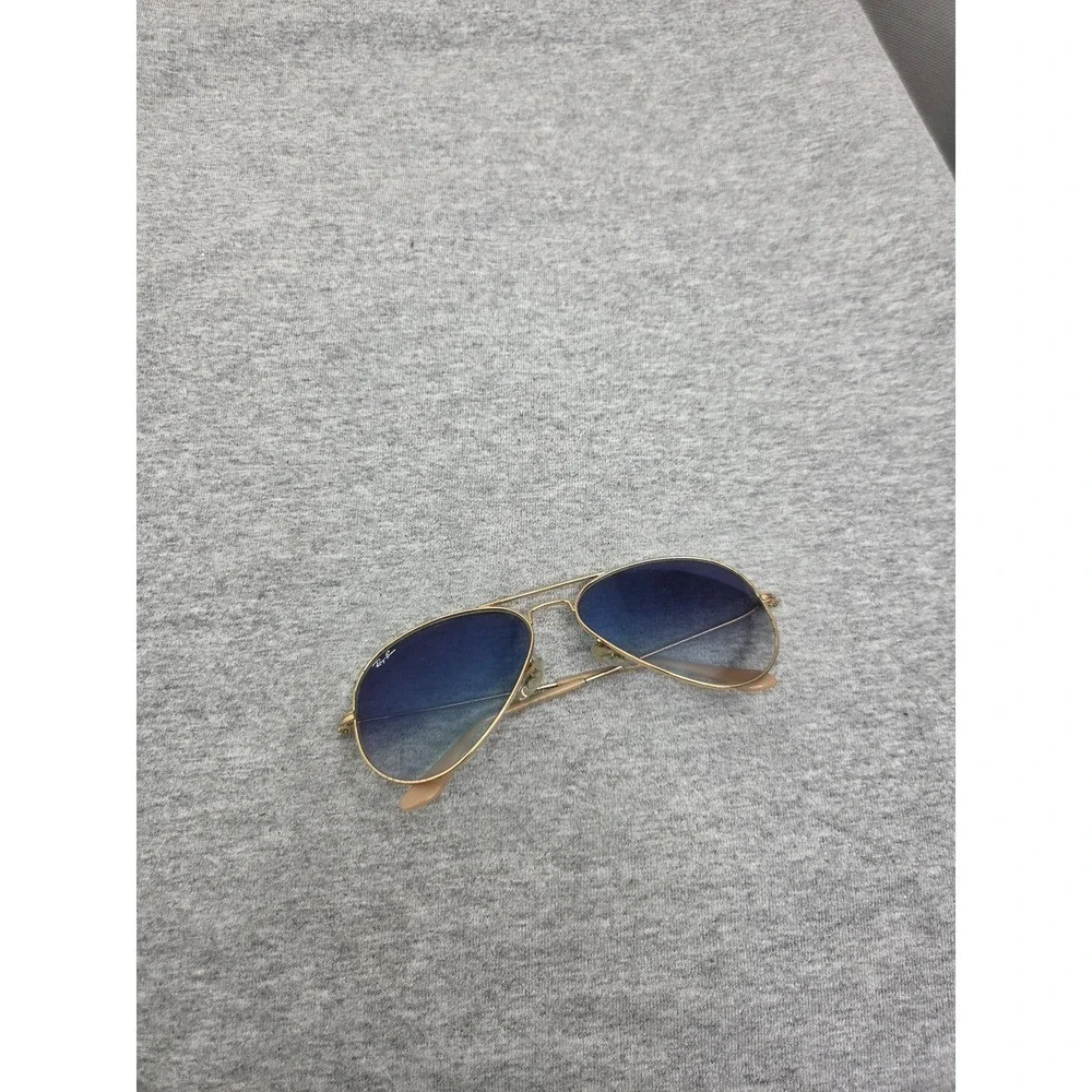 Authentic Ray-Ban Aviator Gold Frame Blue Lens 58 14 Vintage Sunglasses Mens